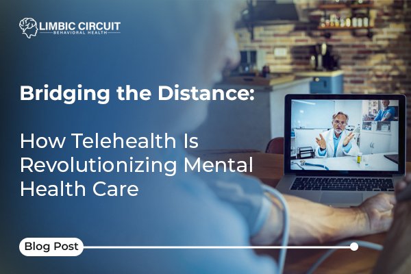 A healthcare professional on a laptop screen consults with a patient at home, demonstrating how telehealth is revolutionizing mental health care by bridging the distance.